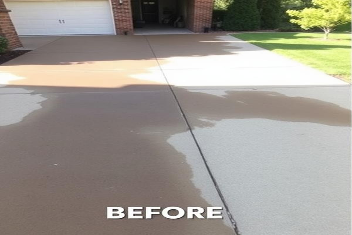 Driveway before cleaning
